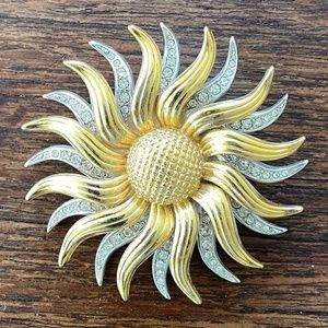 Vintage Kenneth Jay Lane Sun Brooch